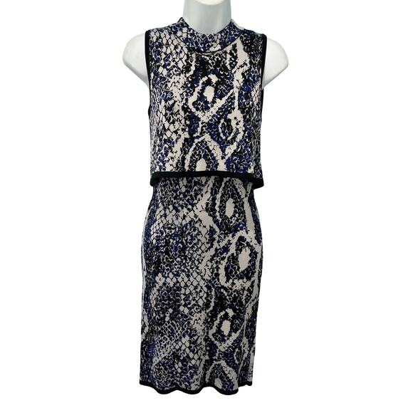 French Connection Knit Spotlight Boa Sleeveless Layered Bodycon Dress size 4 - Picture 3 of 11